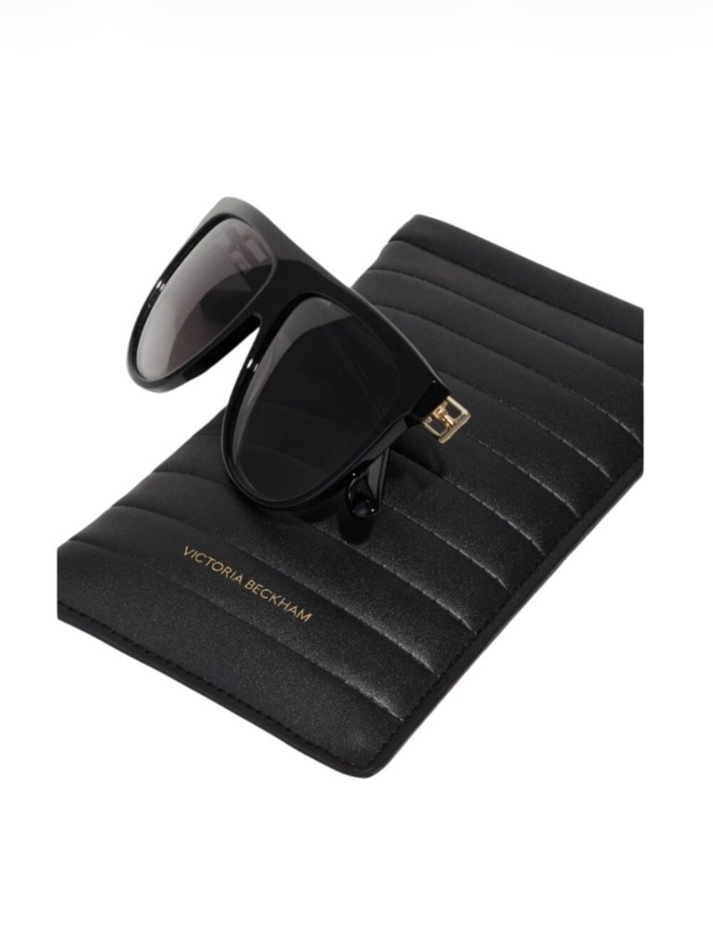 NEW Victoria Beckham Flat Top Black Aviator UV Sunglasses